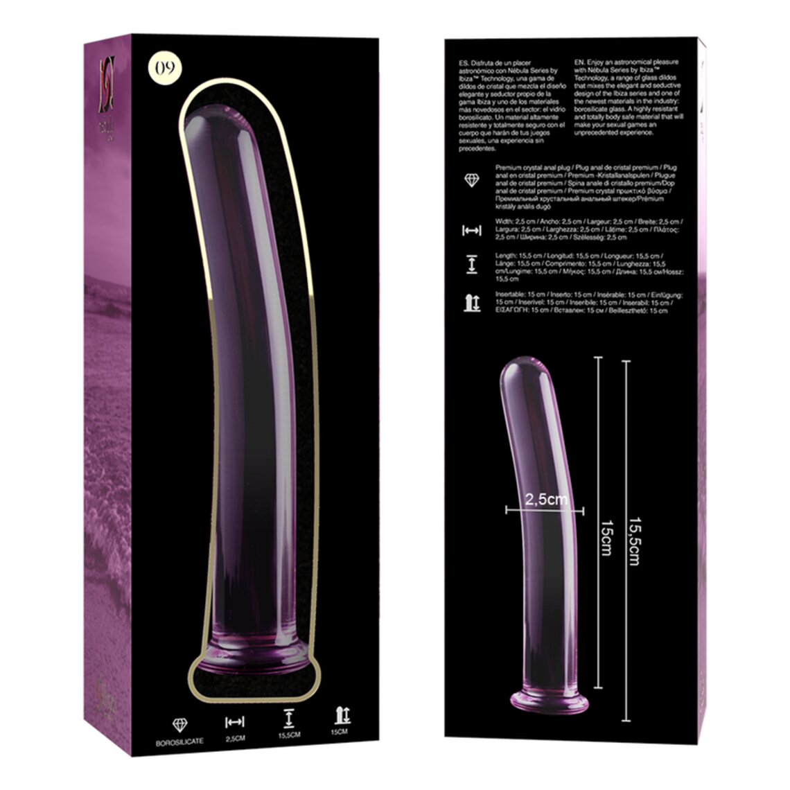 Nebula ibiza m-9 dildo glass 15.5 x 2.5 cm | Sex toy